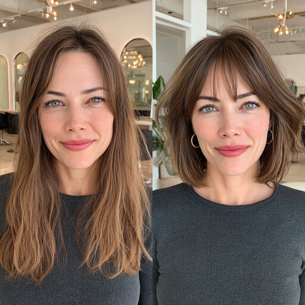 Chic Layered Bob with Soft Curtain Bangs