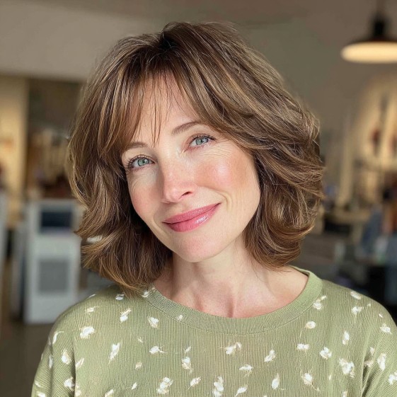 Chic Layered Bob with Textured Bangs