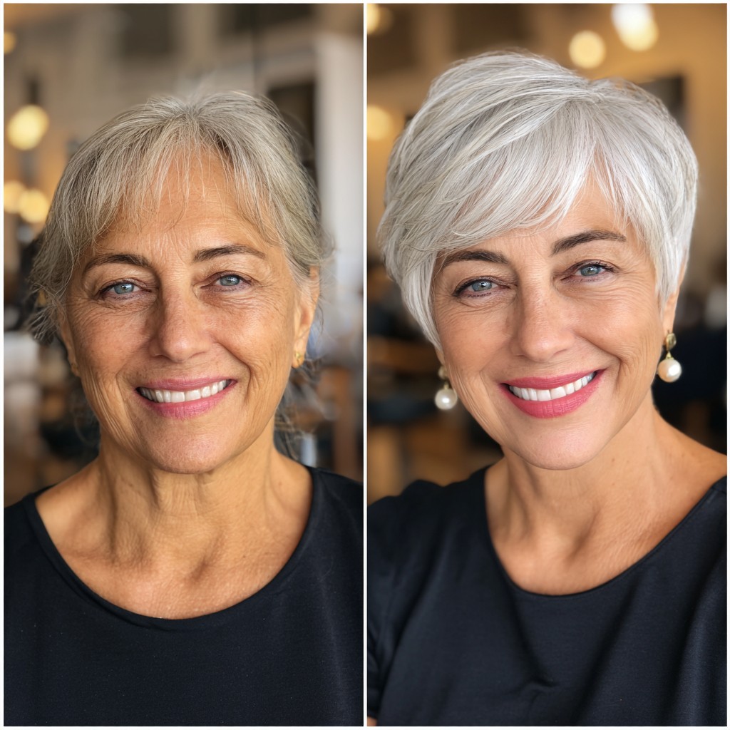 Chic Modern Silver Pixie Cut with Textured Layers