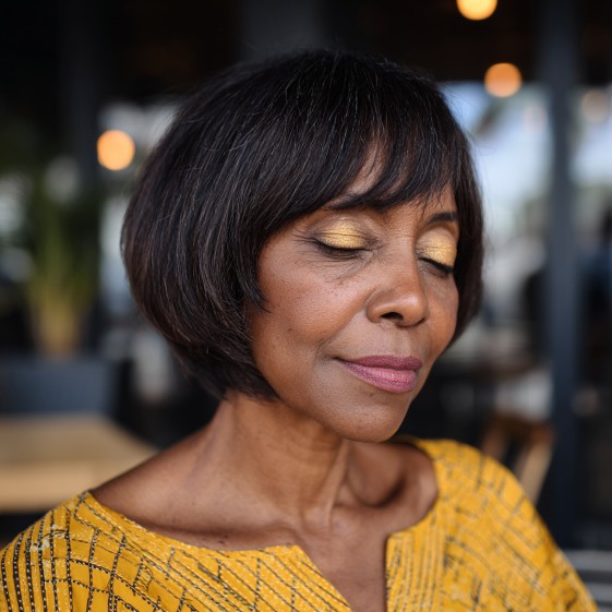 Chic Rounded Bob with Soft Bangs