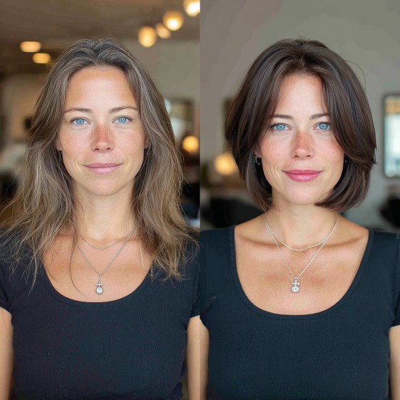 Chic Textured Bob with Subtle Side Bangs