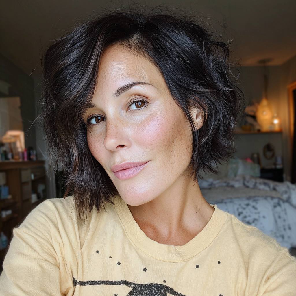 effortlessly textured bob with subtle waves