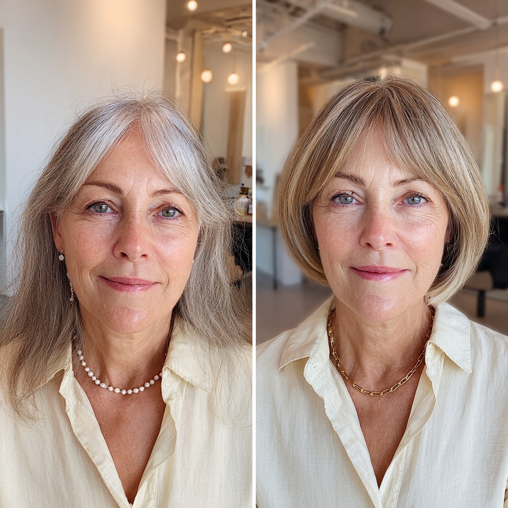 Elegant Blunt Bob with Subtle Face-Frame Layers