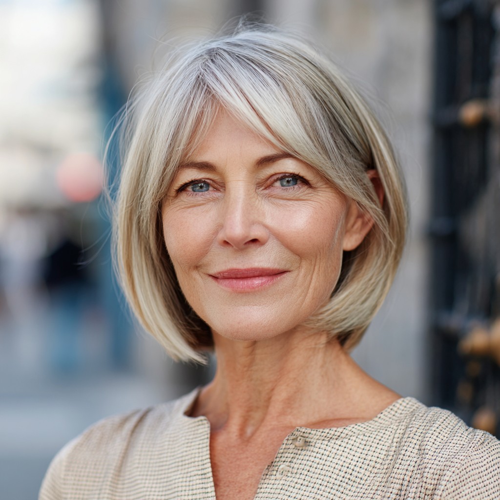 Elegant Soft Blunt Bob with Subtle Highlights