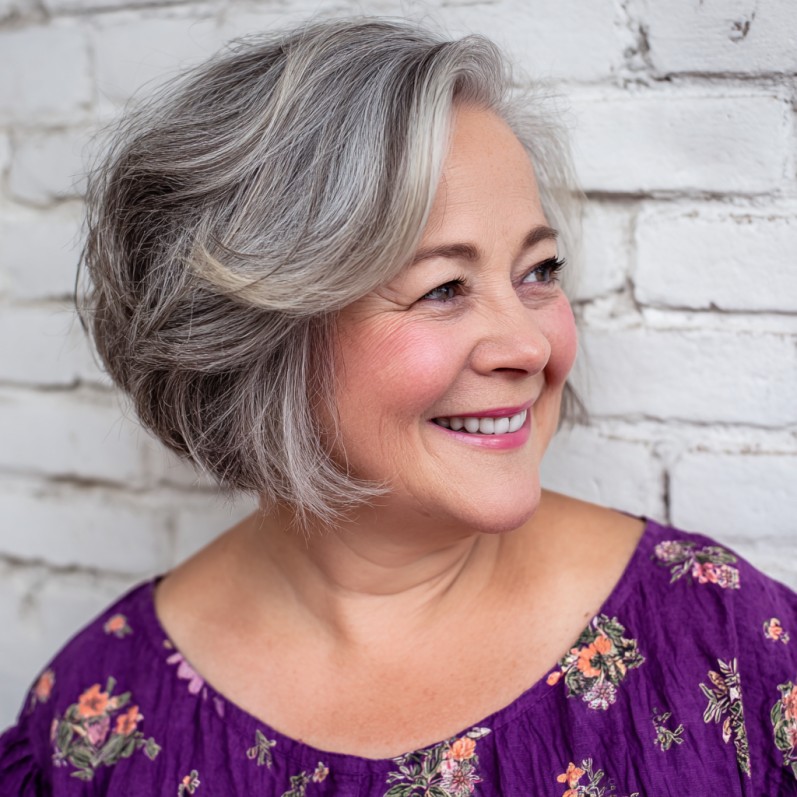 Elegant Softly Stacked Bob with Textured Layers