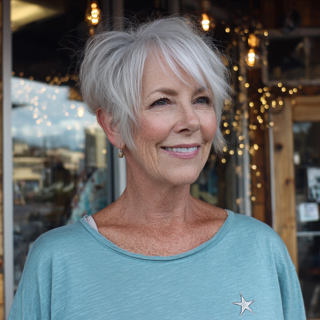 Modern Short Textured Pixie with Subtle Layers