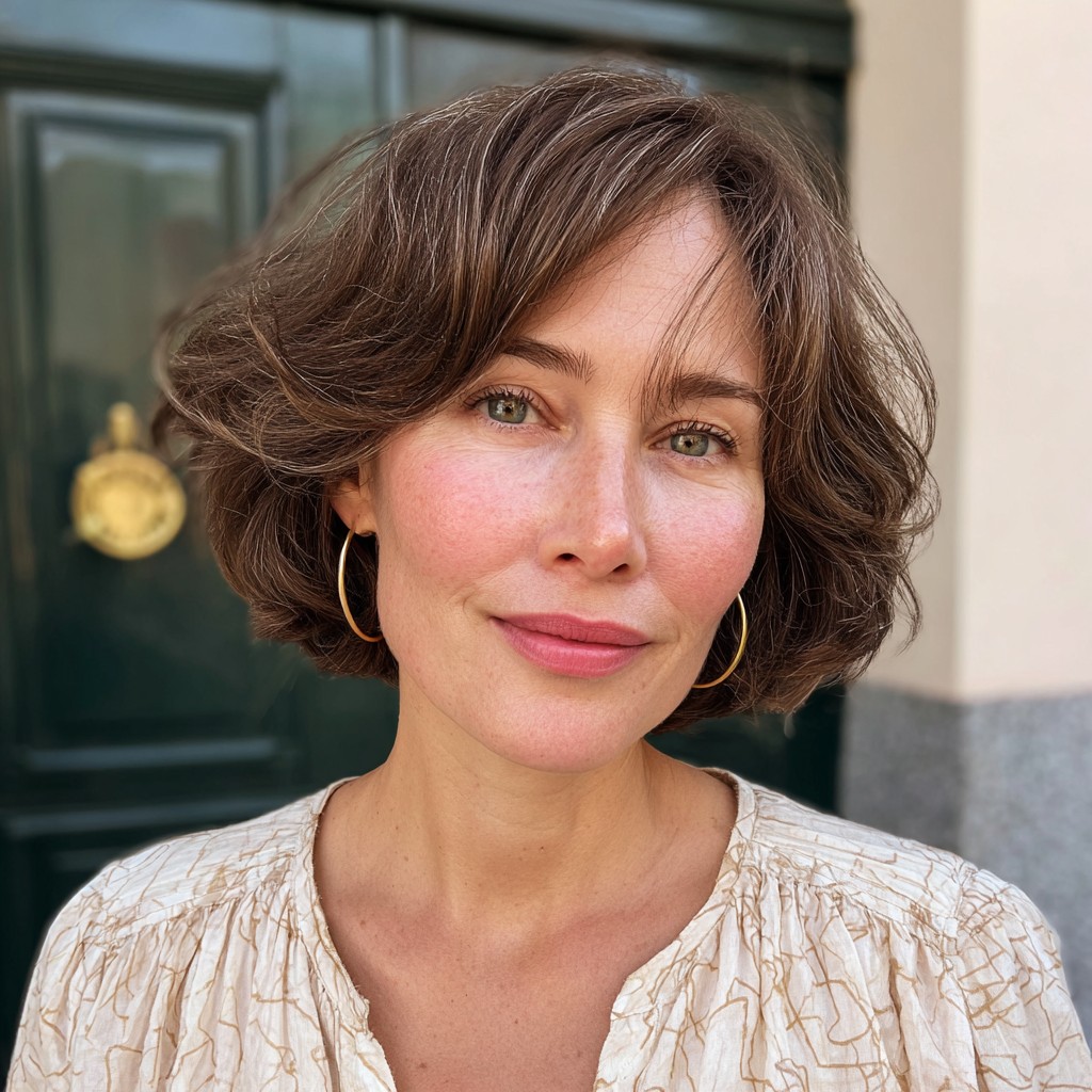Modern Soft Textured Bob with Gentle Waves