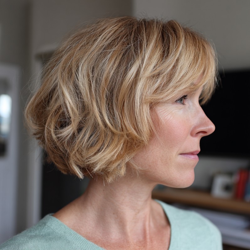 Soft Textured Bob with Gentle Waves