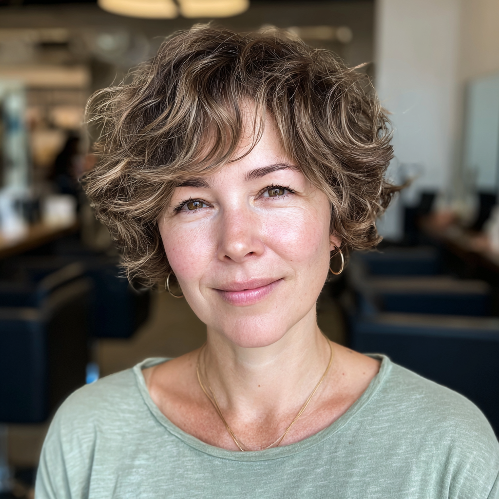 Softly Curled Textured Bob for Naturally Wavy Hair