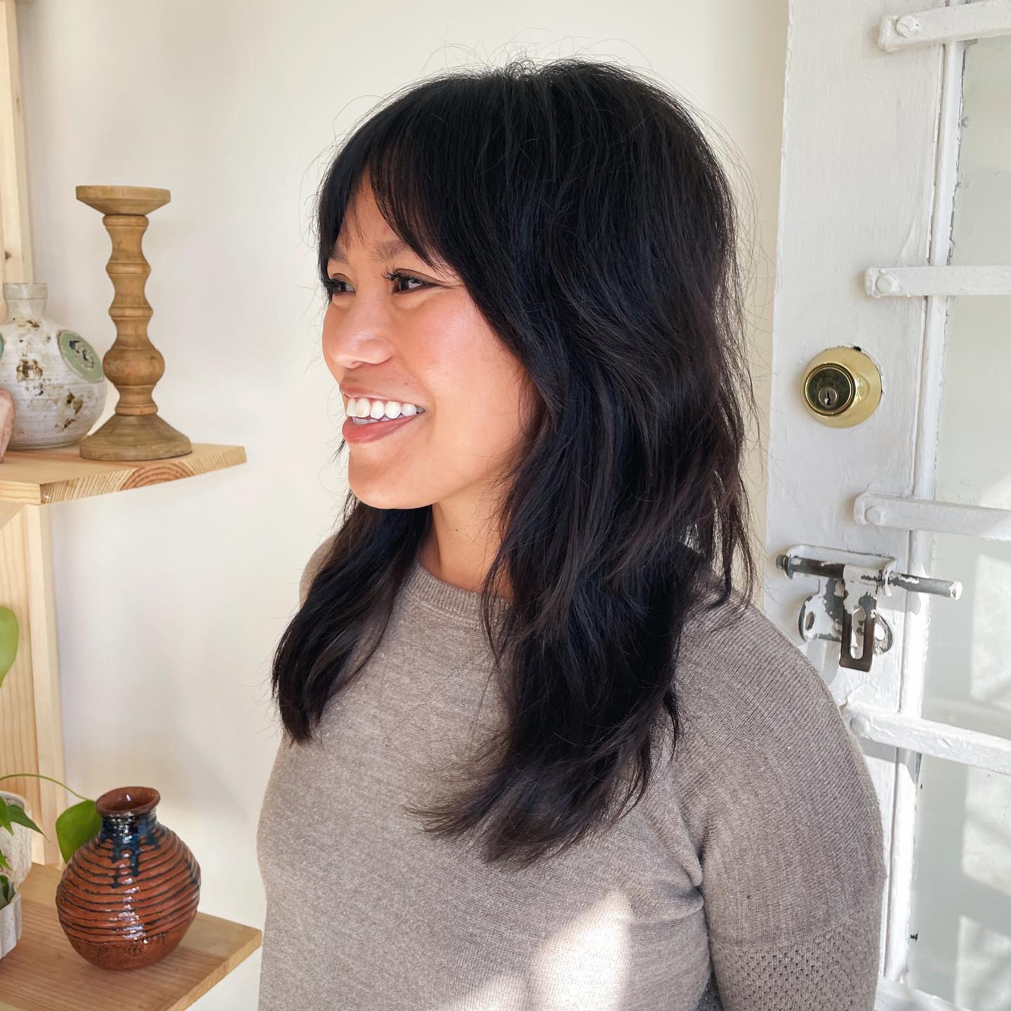 Softly Layered Textured Cut with Gentle Bangs