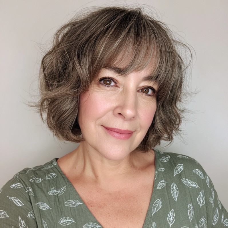 Softly Textured Choppy Bob with Face-Framing Layers