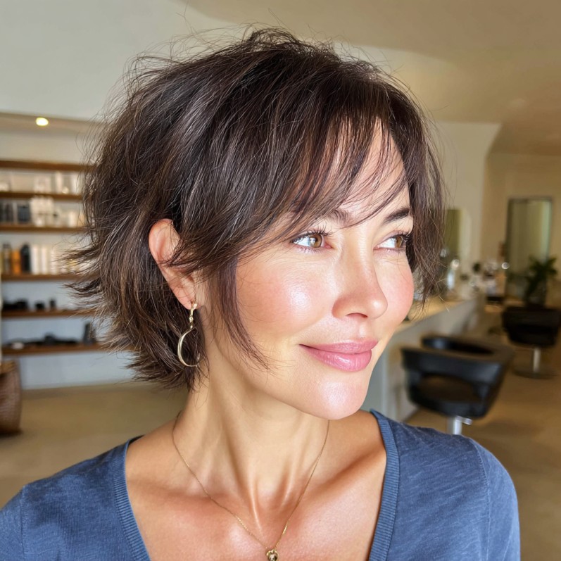 Textured Choppy Bob with Soft Face-Framing Layers