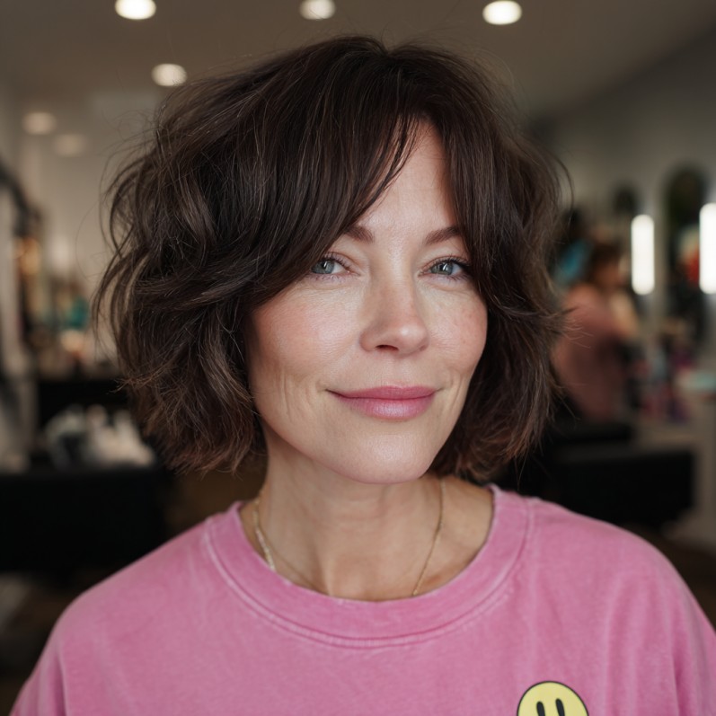 Textured Choppy Bob with Soft Layers