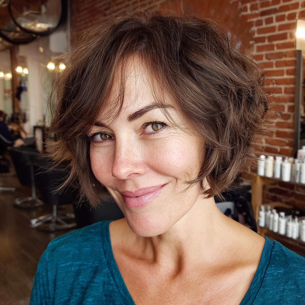 Textured Layered Bob with Soft Waves