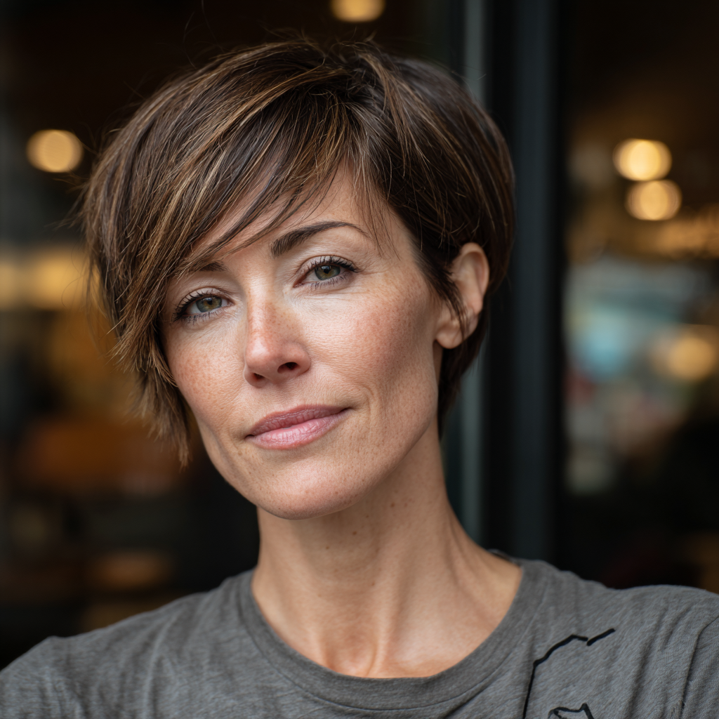Textured Pixie Cut with Subtle Highlights