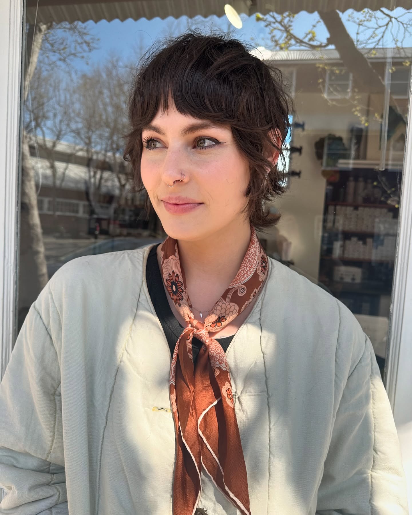 Textured Short Crop with Defined Bangs