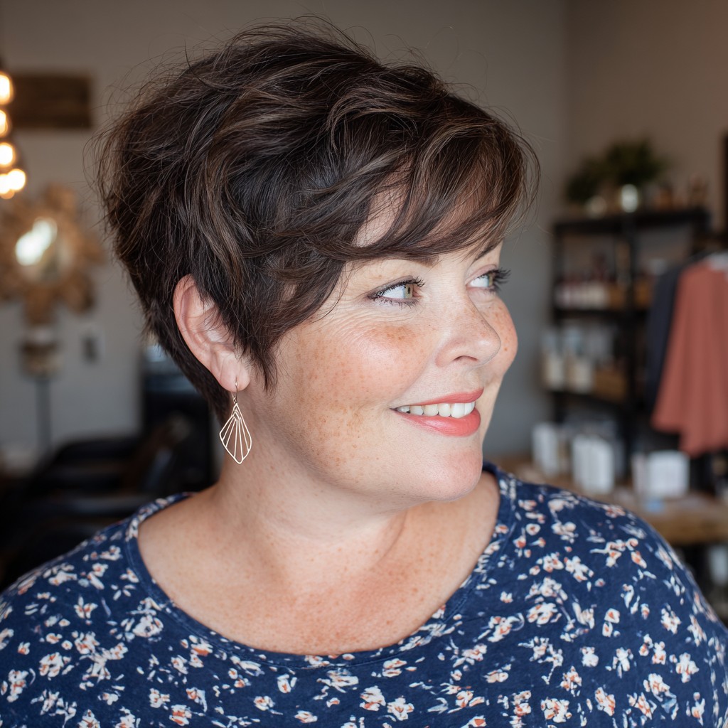 Textured Short Crop with Voluminous Layers