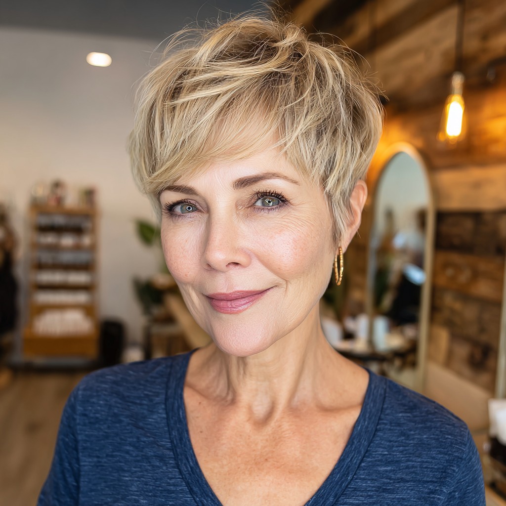 Textured Short Pixie Cut with Effortless Volume