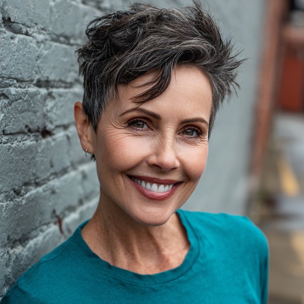 Textured Short Pixie Cut with Soft Volume
