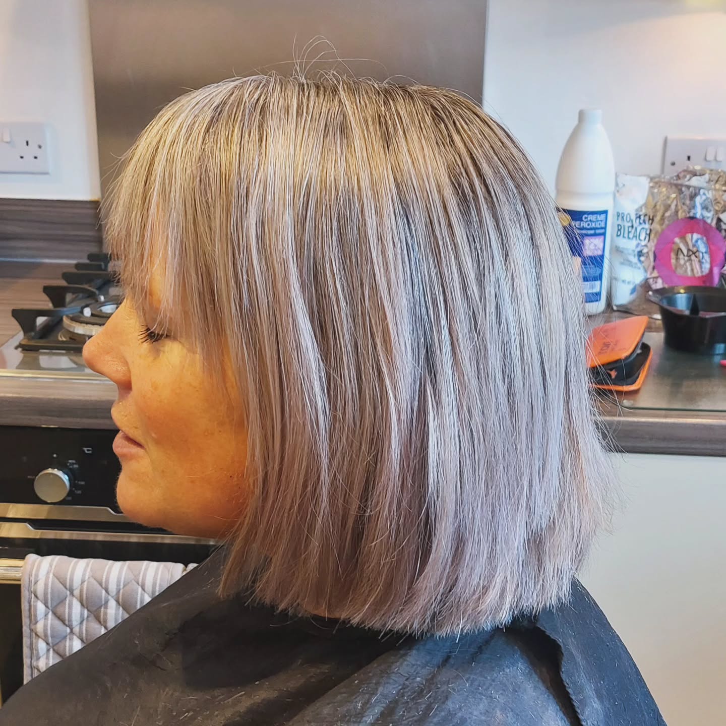 Textured Shoulder-Length Bob with Soft Bangs