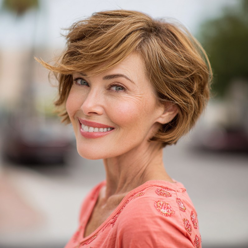 Textured Stacked Bob with Playful Layers