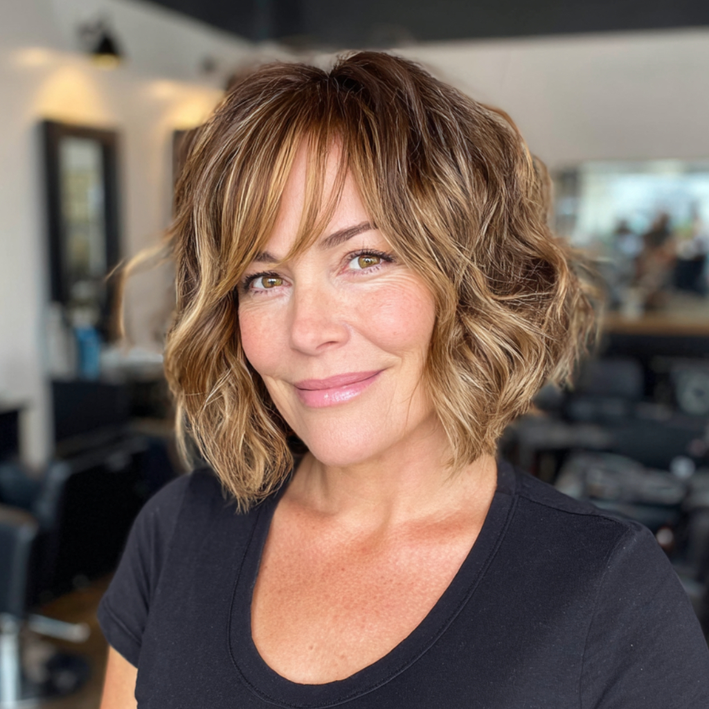 Textured Wavy Bob with Natural Movement