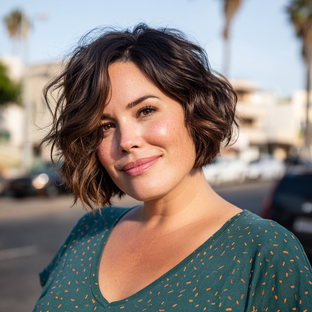 Textured Wavy Bob with Soft Layers