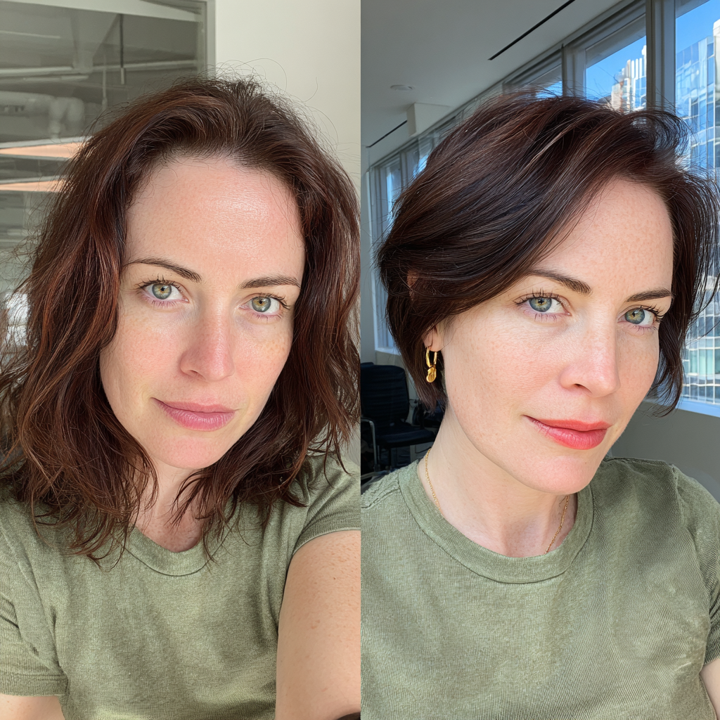 Bold Textured Pixie Bob with Rich Mahogany Tones