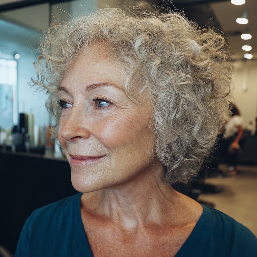 Charming Soft Curly Bob with Gentle Volume