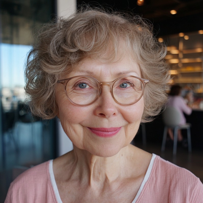 Charming Softly Curled Silver Bob with Playful Texture
