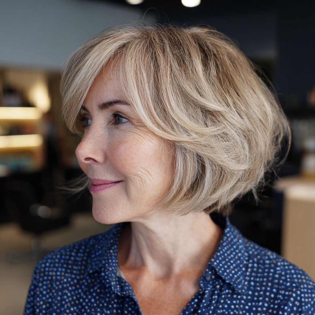 Chic Bronde Bob with Textured Layers