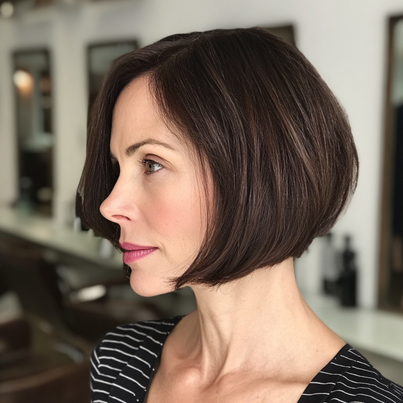 Chic Long Bob with Subtle A-Line Cut