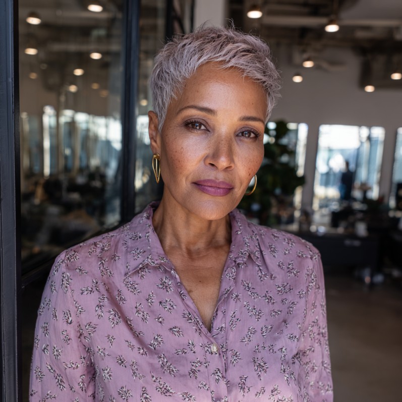 Chic Short Textured Pixie Cut with Subtle Highlights