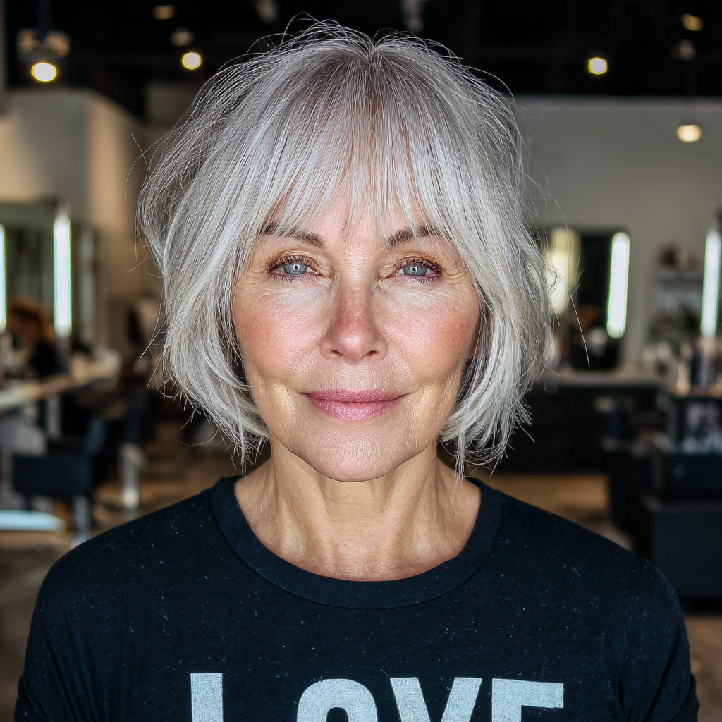 Chic Softly Layered Bob with Feathered Bangs