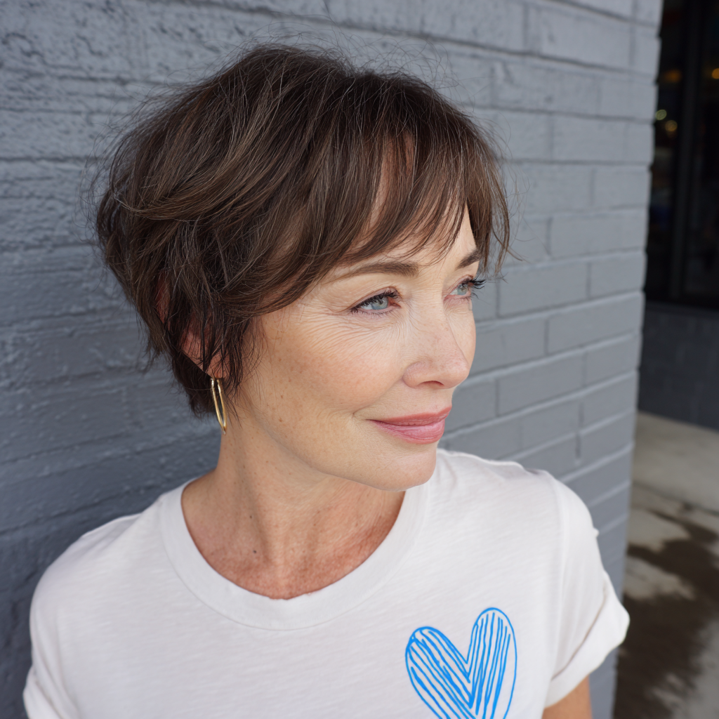 Chic Softly Layered Pixie Bob with Gentle Fringe