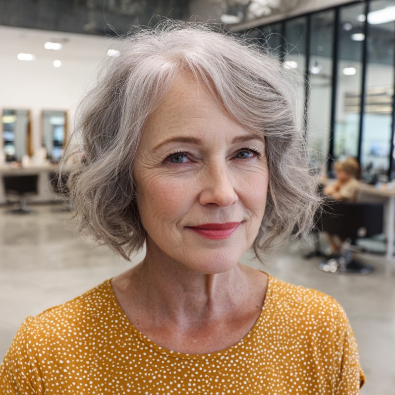 chic textured bob with soft waves