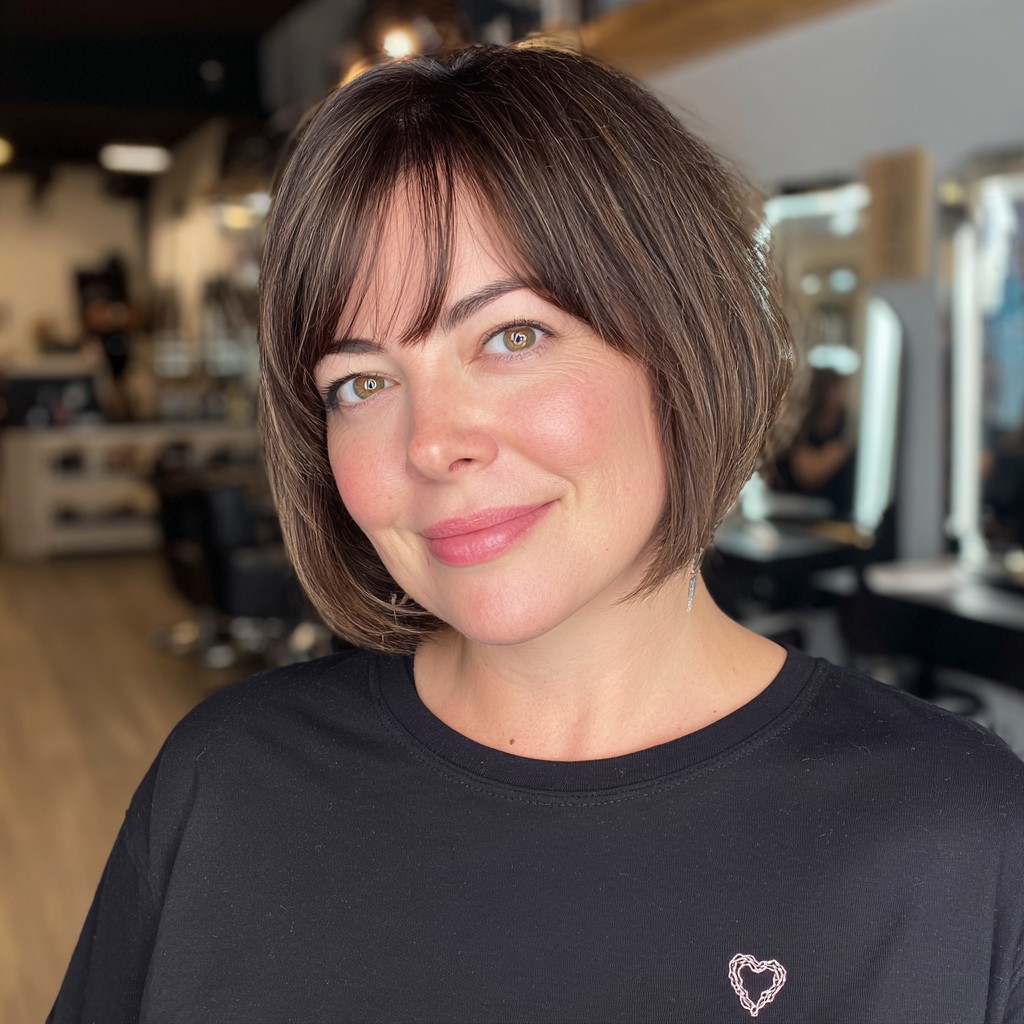 Chic Textured Bob with Subtle Fringes
