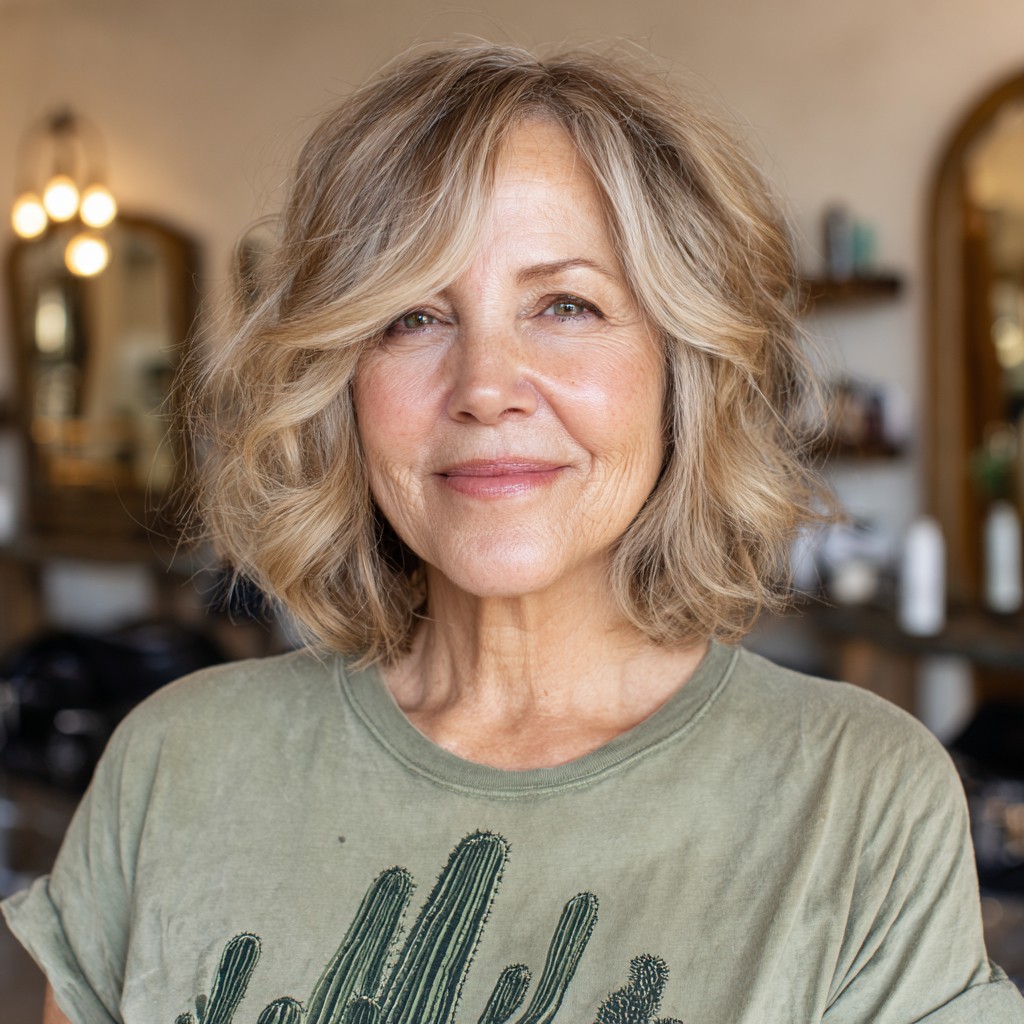 Chic Textured Bronde Bob with Soft Volume