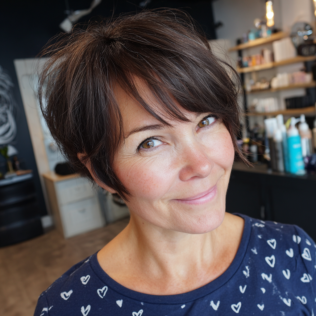 Chic Textured Pixie Cut with Soft Bangs