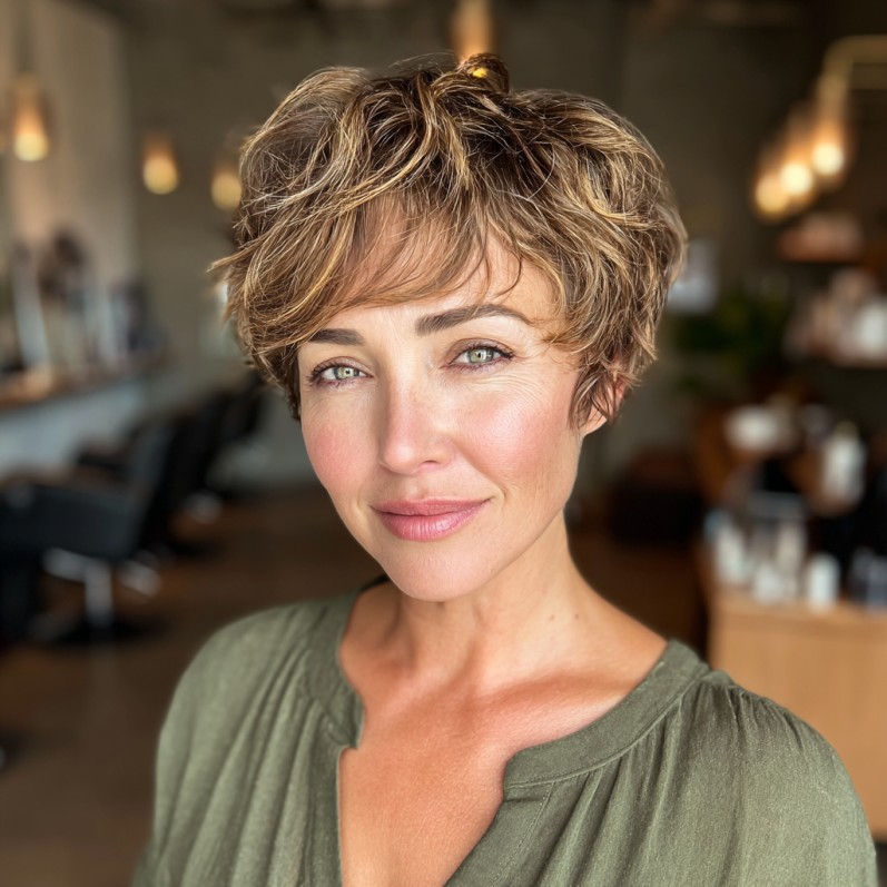 Chic Textured Pixie Cut with Soft Waves