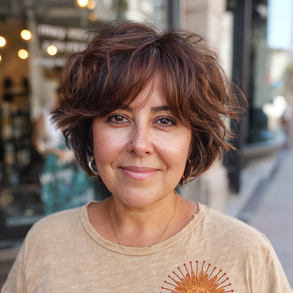 Choppy Textured Bob with Playful Volume
