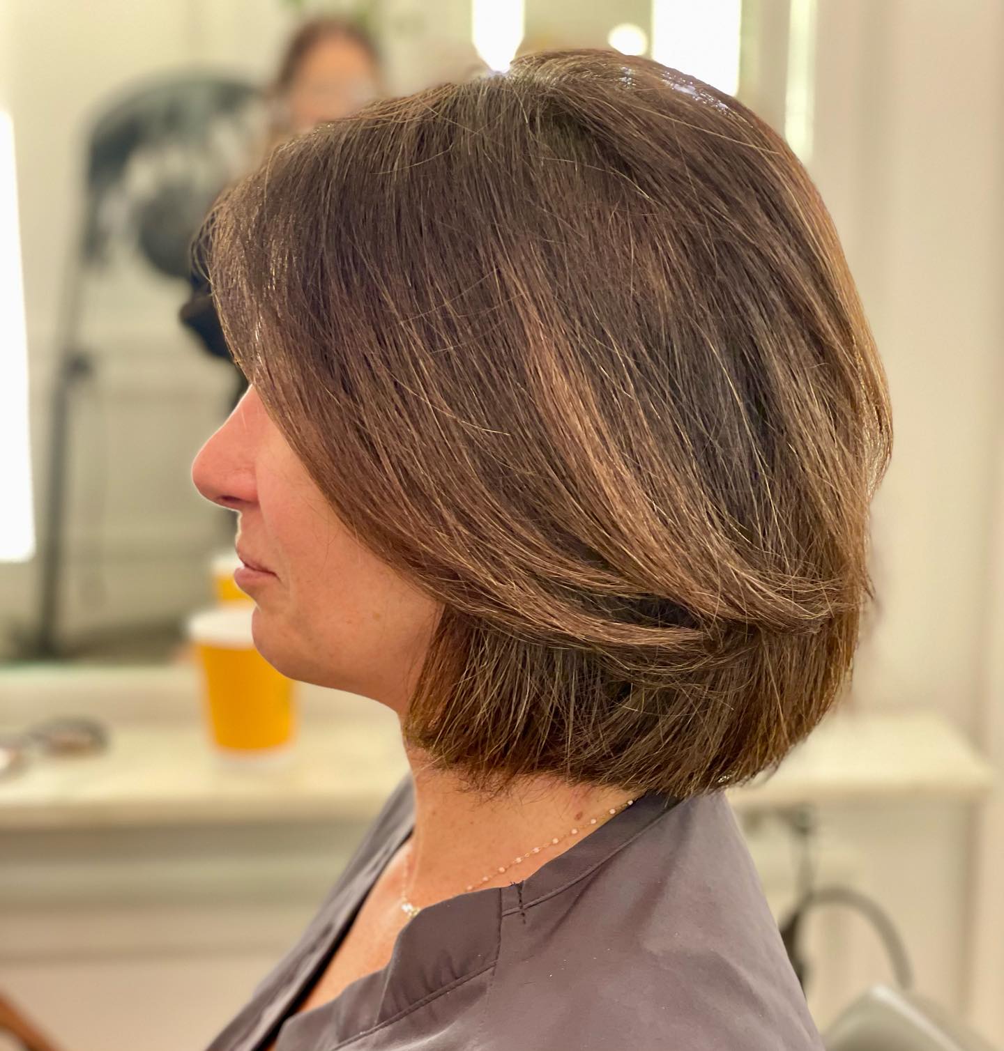 Elegant Layered Bob with Natural Movement