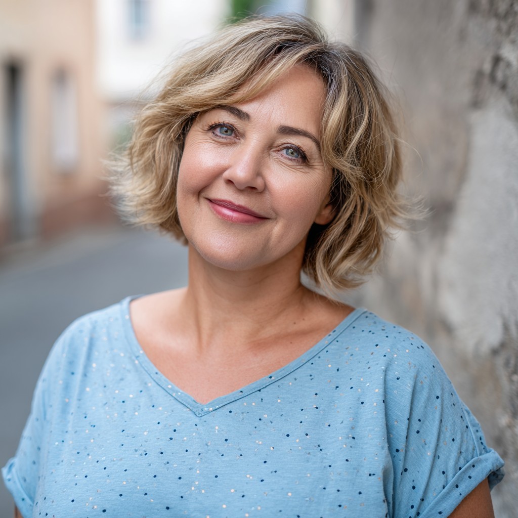 Layered Bronde Bob with Natural Movement