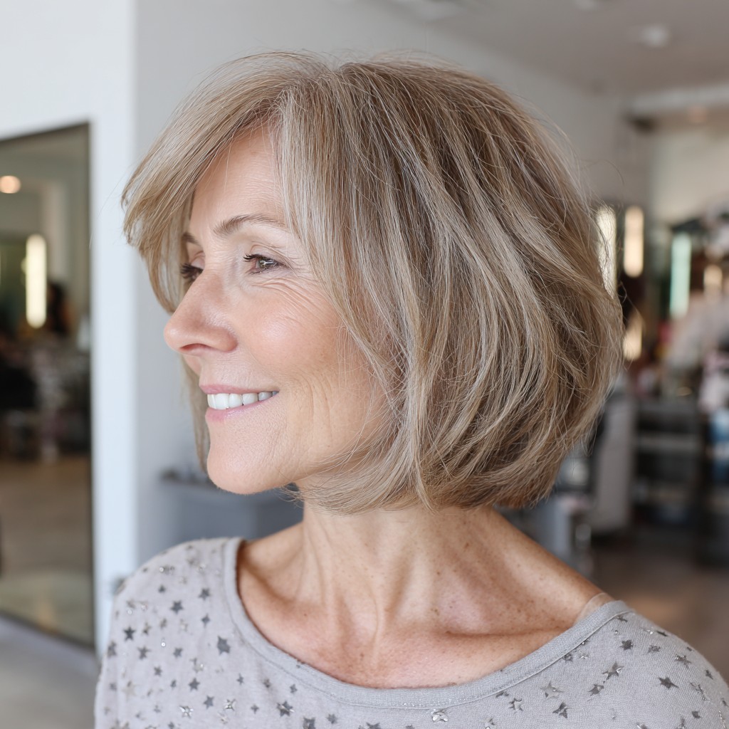 Modern Bronde Bob with Soft Layers