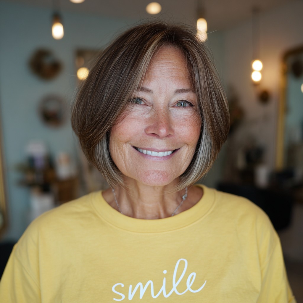 Modern Bronde Bob with Subtle Highlights