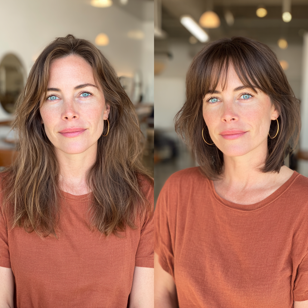 Modern Sleek Choppy Bob with Face-Framing Bangs