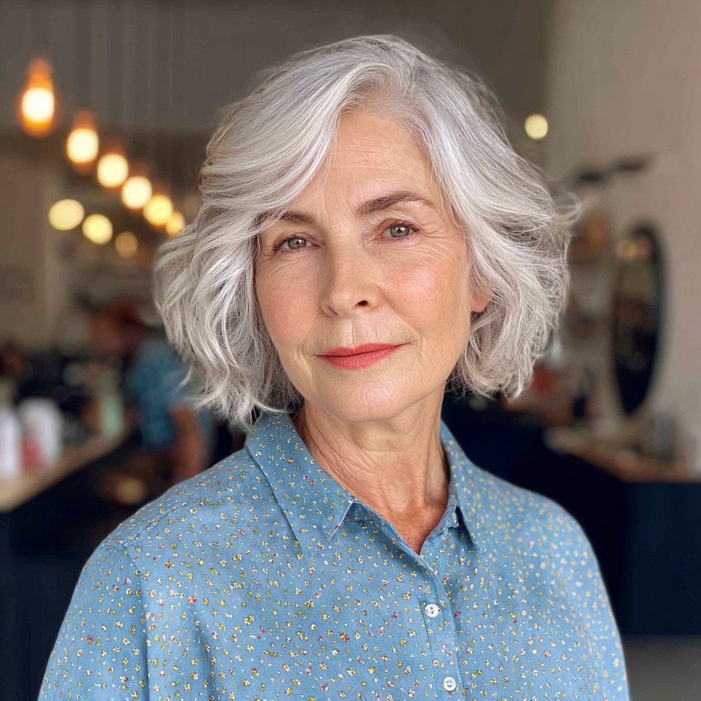 Modern Soft Textured Bob with Gentle Waves