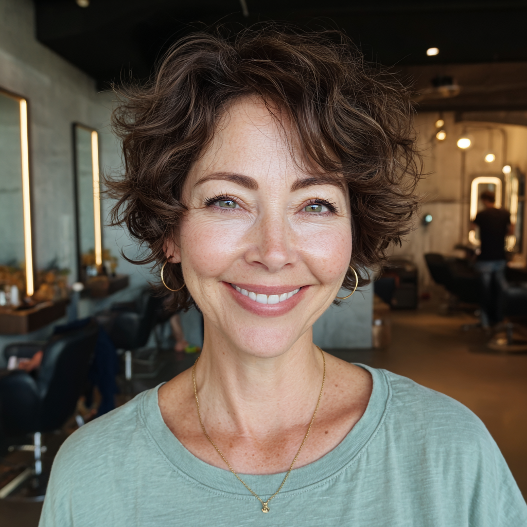 Playful Curly Pixie Cut with Soft Volume