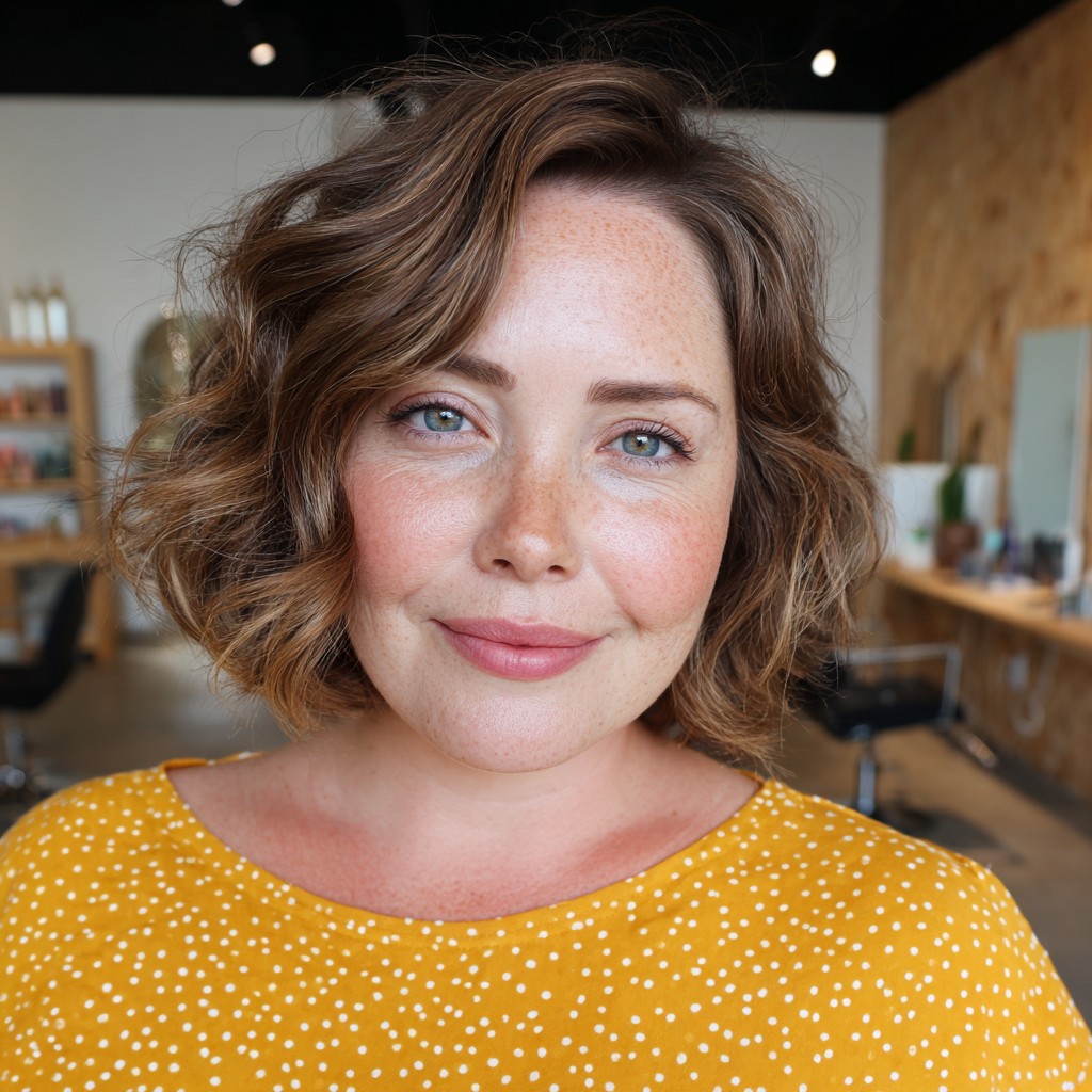 Playful Textured Bob with Subtle Waves