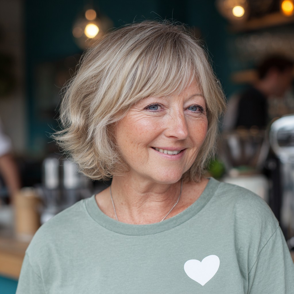 Soft Bronde Bob with Gentle Waves